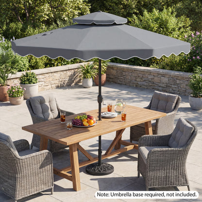 9 Feet Patio Umbrella, Push Button Tilt, Crank, Gray Outdoor Umbrellas at Gallery Canada