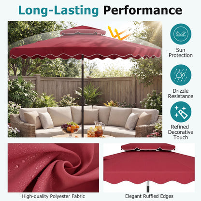 9 Feet Patio Umbrella, Push Button Tilt, Crank, Wine Outdoor Umbrellas at Gallery Canada