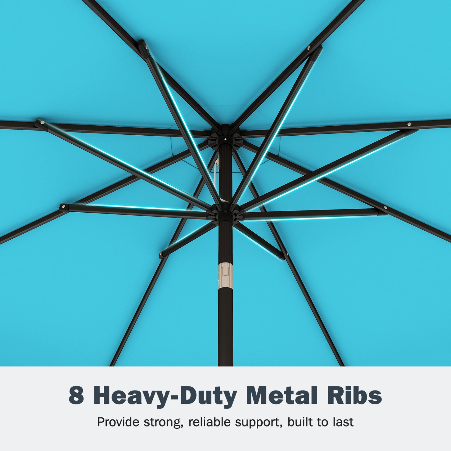 9 Feet Patio Umbrella, Weighted Base With Sandbags, Turquoise Outdoor Umbrellas at Gallery Canada