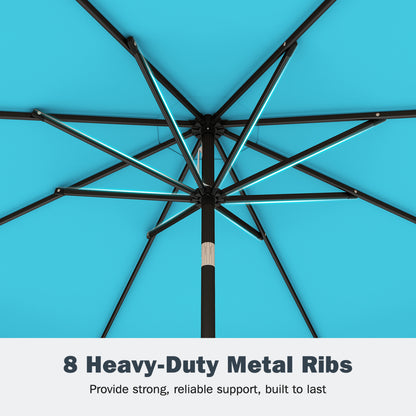 9 Feet Patio Umbrella, Weighted Base With Sandbags, Turquoise Outdoor Umbrellas at Gallery Canada