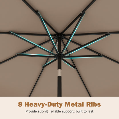 9 Feet Patio Umbrella, Weighted Base With Sandbags, Brown Outdoor Umbrellas at Gallery Canada