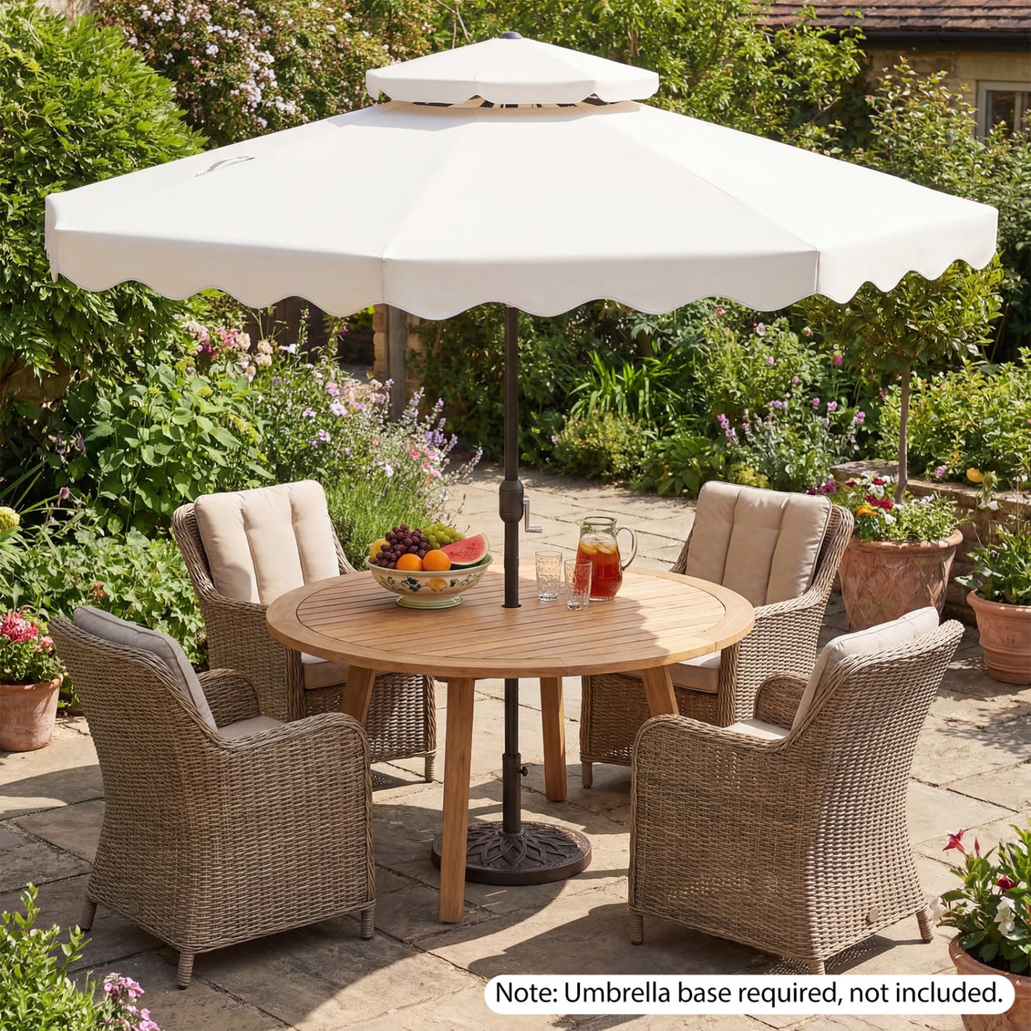 9 Ft Patio Umbrella With Push Button Tilt, Beige Outdoor Umbrellas at Gallery Canada