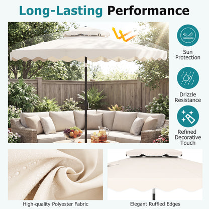 9 Ft Patio Umbrella With Push Button Tilt, Beige Outdoor Umbrellas at Gallery Canada
