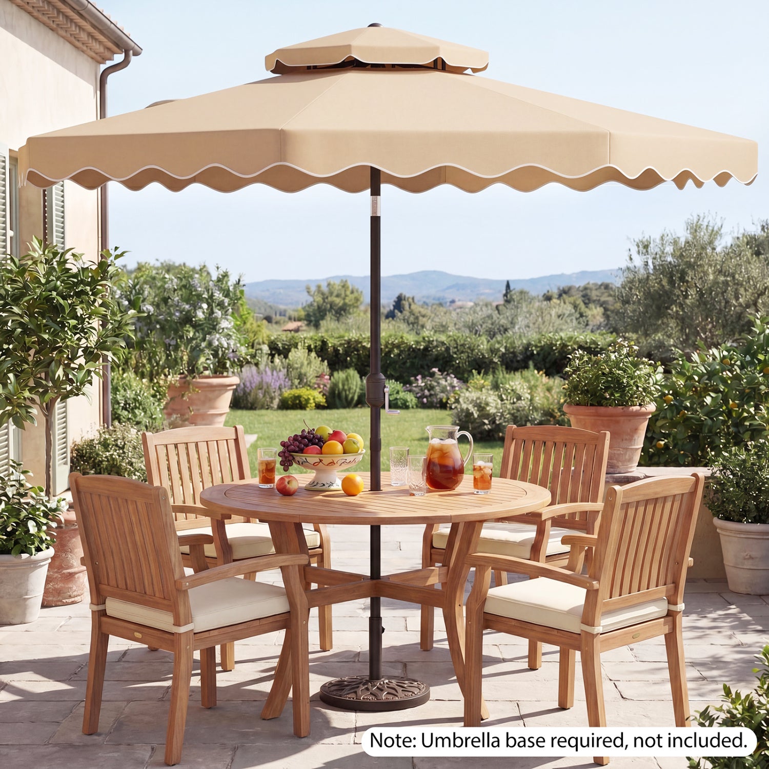 9 Ft Patio Umbrella With Push Button Tilt, Beige Outdoor Umbrellas at Gallery Canada