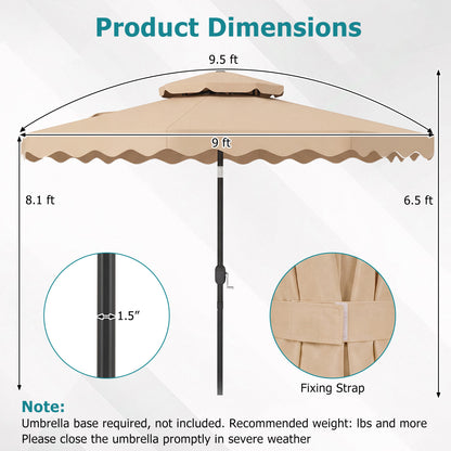 9 Ft Patio Umbrella With Push Button Tilt, Beige Outdoor Umbrellas at Gallery Canada