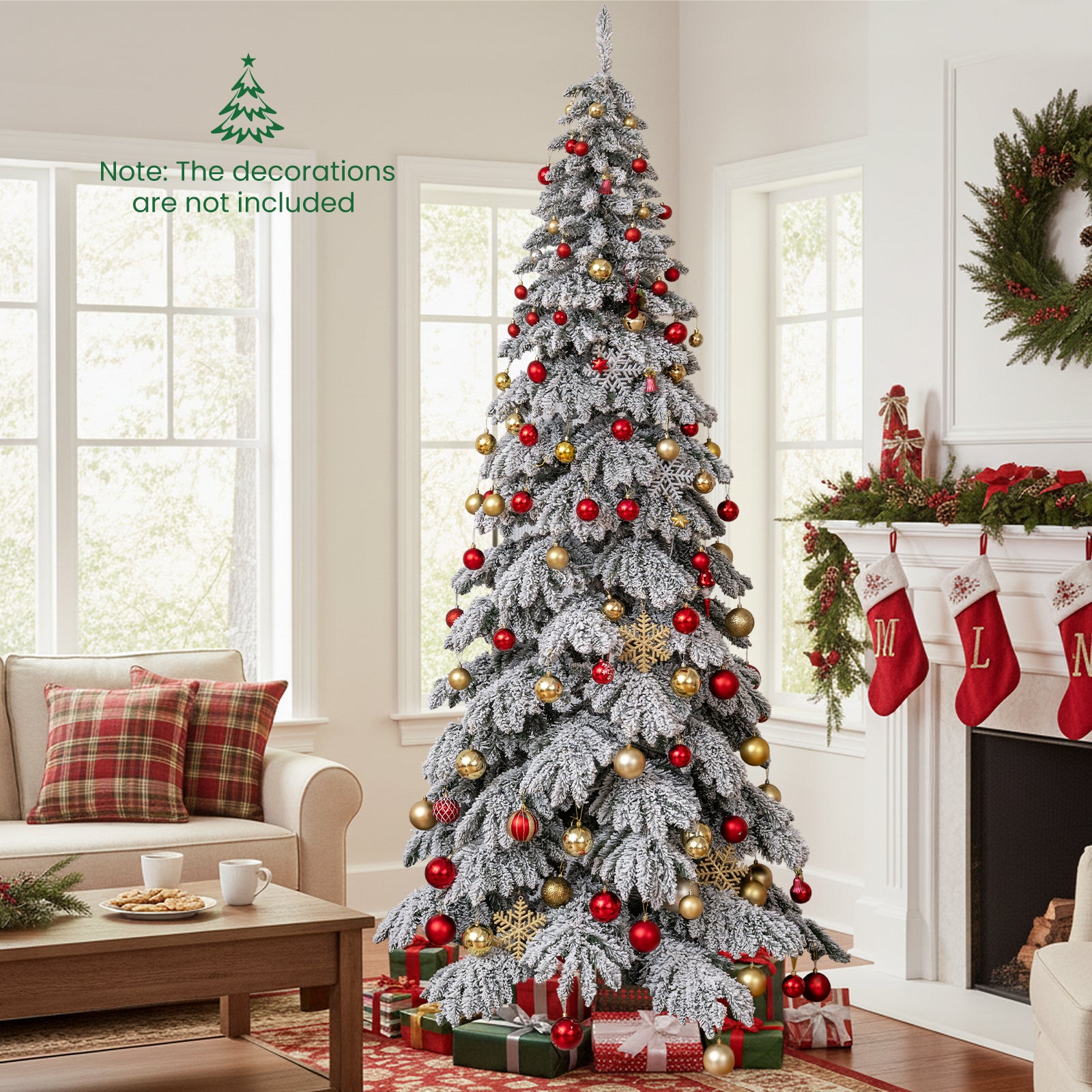 9 Feet Pre-Lit Artificial Xmas Tree Hinged Xmas Tree with Quick Power Connectors Christmas Tree at Gallery Canada