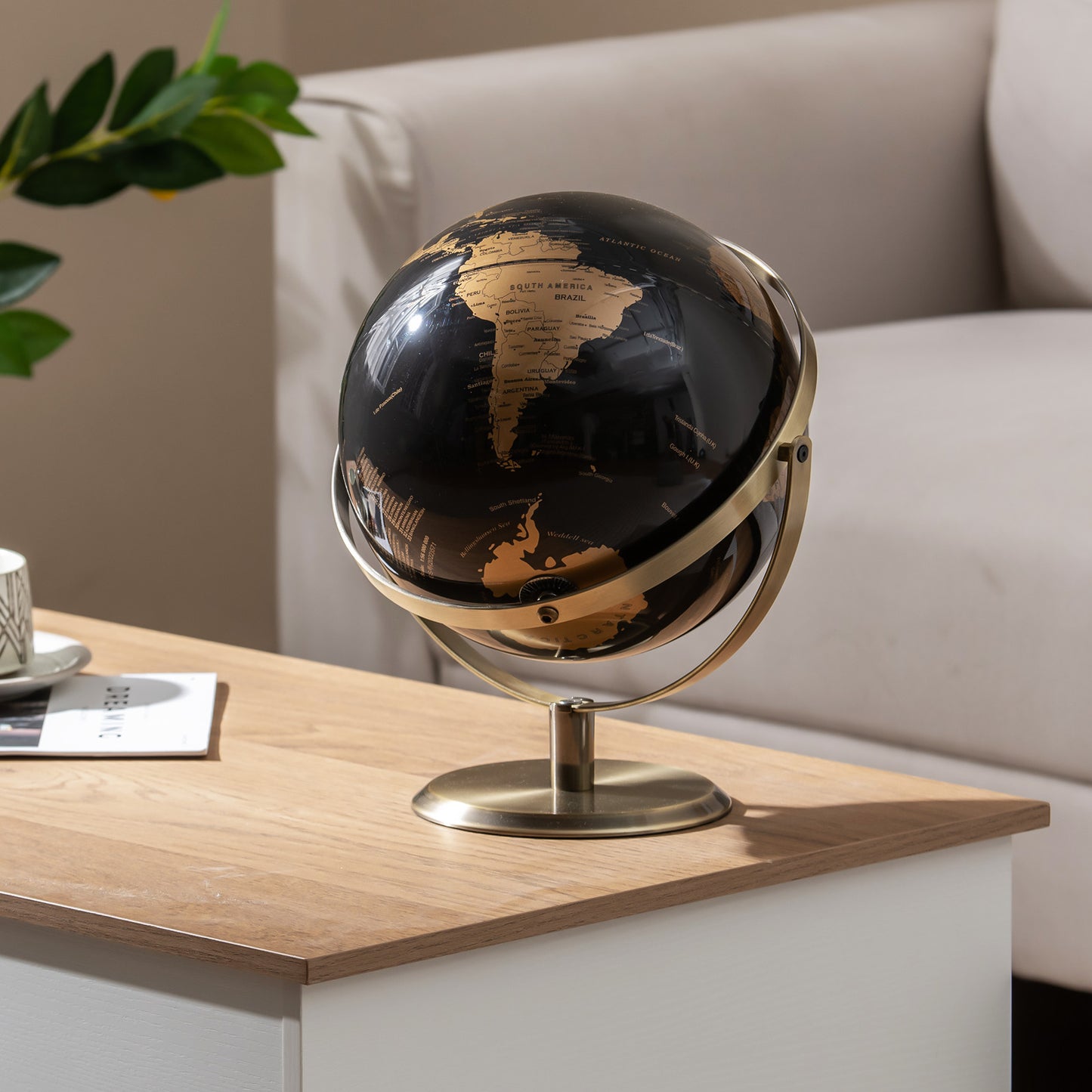 9-Inch Metallic Black World Globe with Metal Stand, Golden Learning Toys at Gallery Canada
