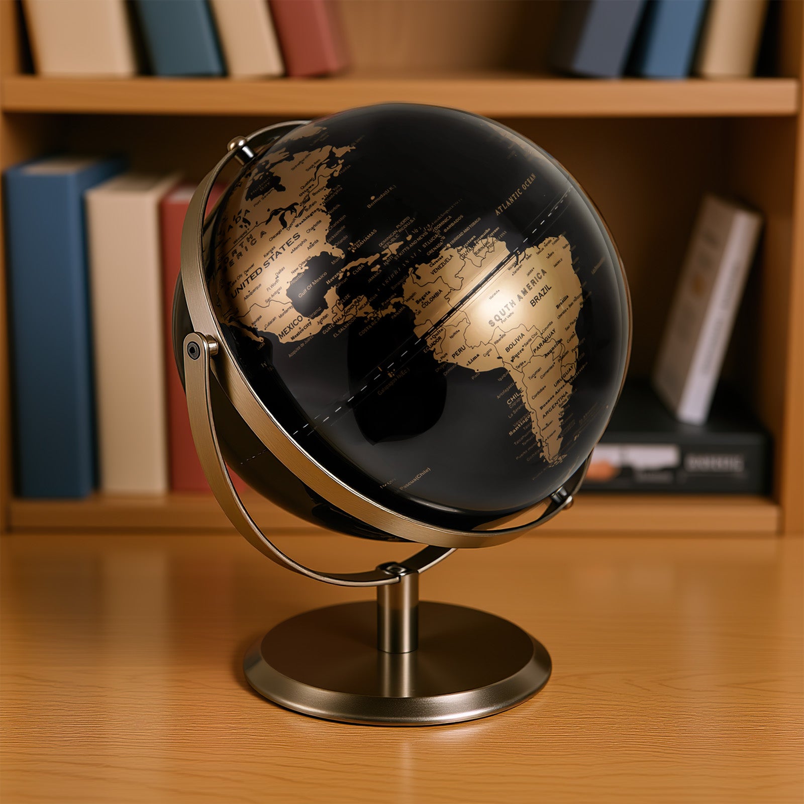 9-Inch Metallic Black World Globe with Metal Stand, Golden Learning Toys at Gallery Canada