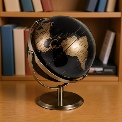 9-Inch Metallic Black World Globe with Metal Stand, Golden Learning Toys at Gallery Canada