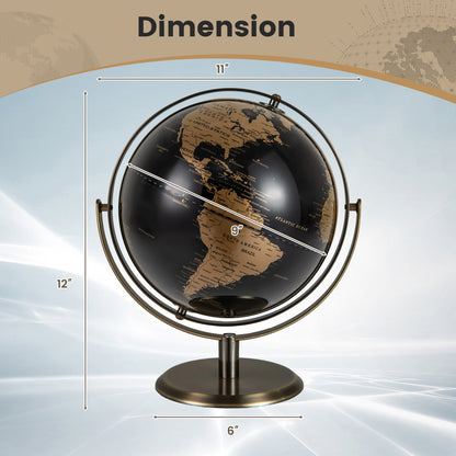 9-Inch Metallic Black World Globe with Metal Stand, Golden Learning Toys at Gallery Canada