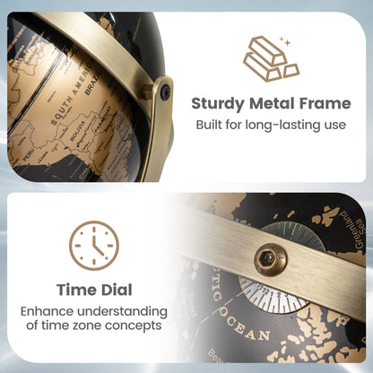 9-Inch Metallic Black World Globe with Metal Stand, Golden Learning Toys at Gallery Canada