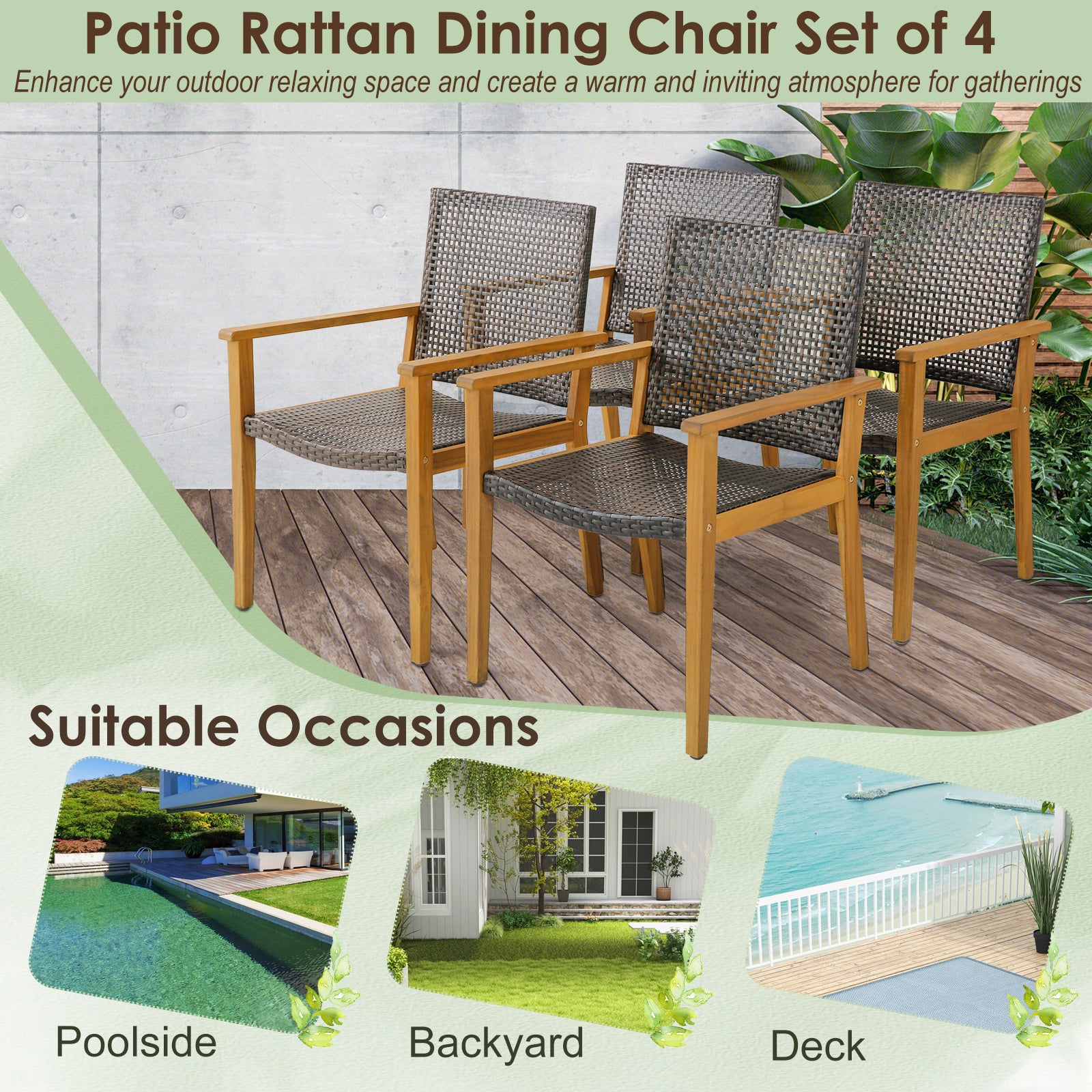 9-Piece Expandable Patio Dining Set, Natural Patio Dining Sets at Gallery Canada