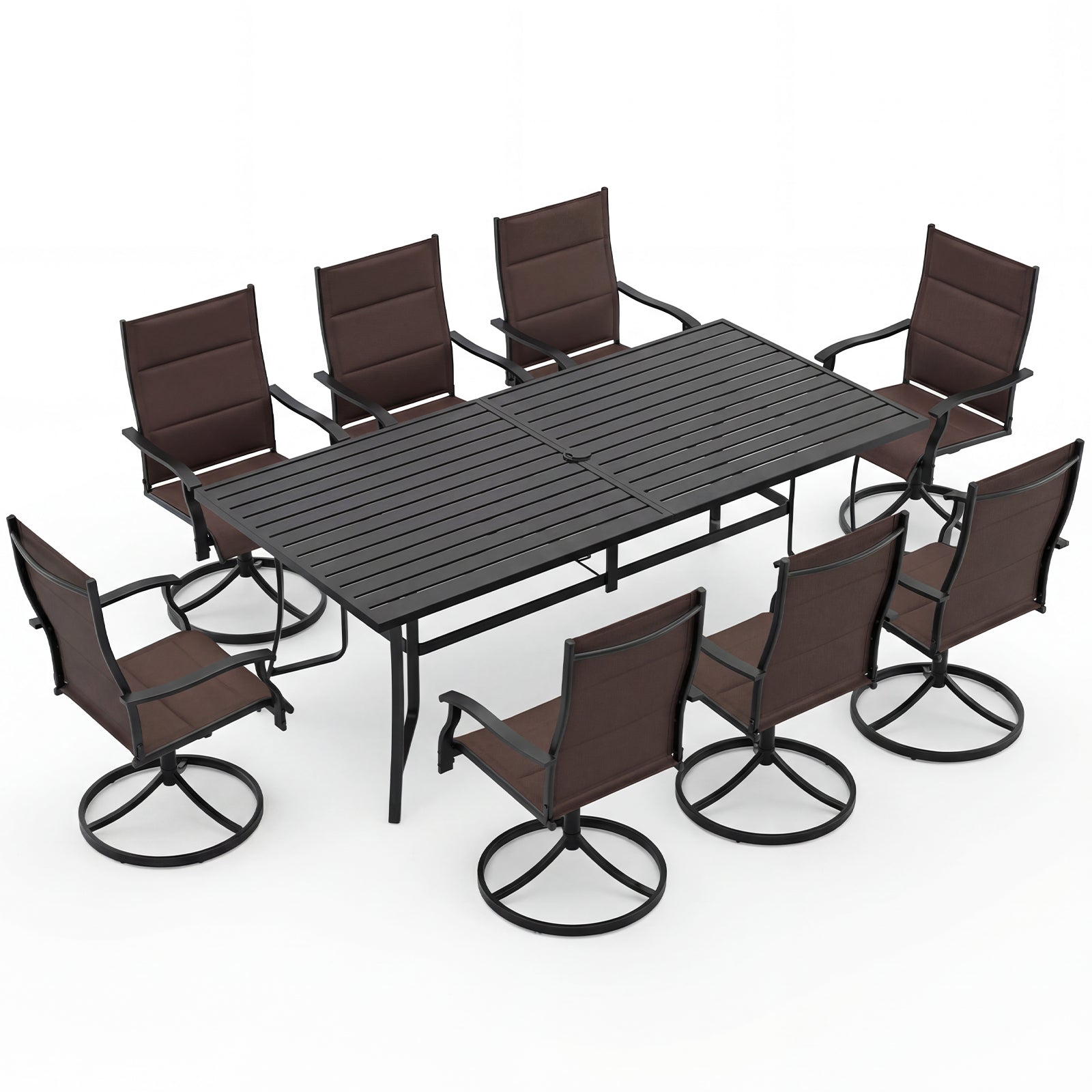 9-Piece Outdoor Dining Set For 8, Brown Patio Dining Sets Brown at Gallery Canada
