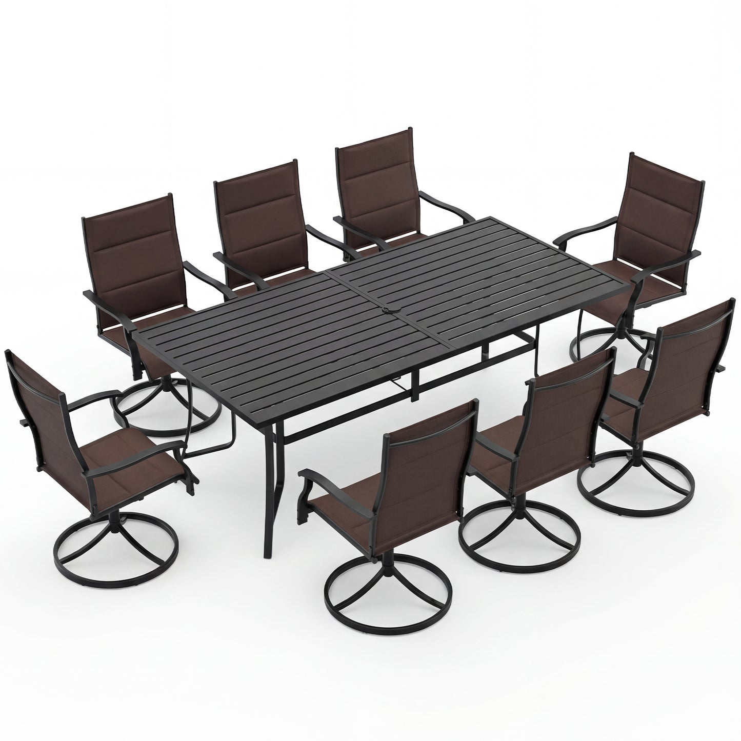 9-Piece Outdoor Dining Set For 8, Brown Patio Dining Sets Brown at Gallery Canada