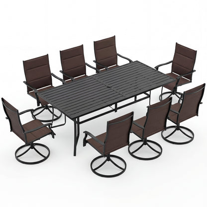 9-Piece Outdoor Dining Set For 8, Brown Patio Dining Sets Brown at Gallery Canada