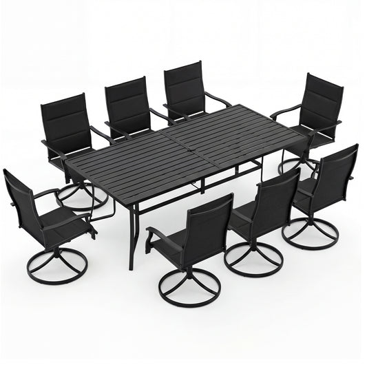 9-Piece Outdoor Dining Set For 8, Black Patio Dining Sets Black at Gallery Canada