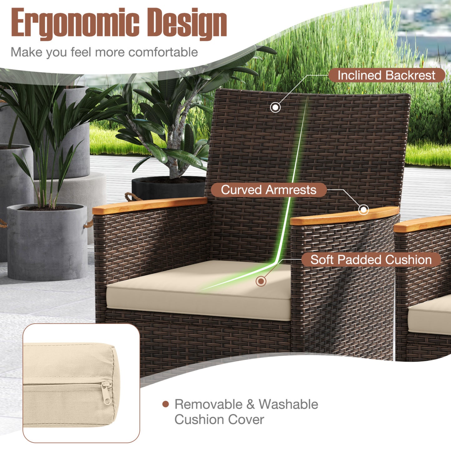 9 Piece Outdoor Dining Set, Acacia Wood Table Top, Beige Patio Dining Sets at Gallery Canada