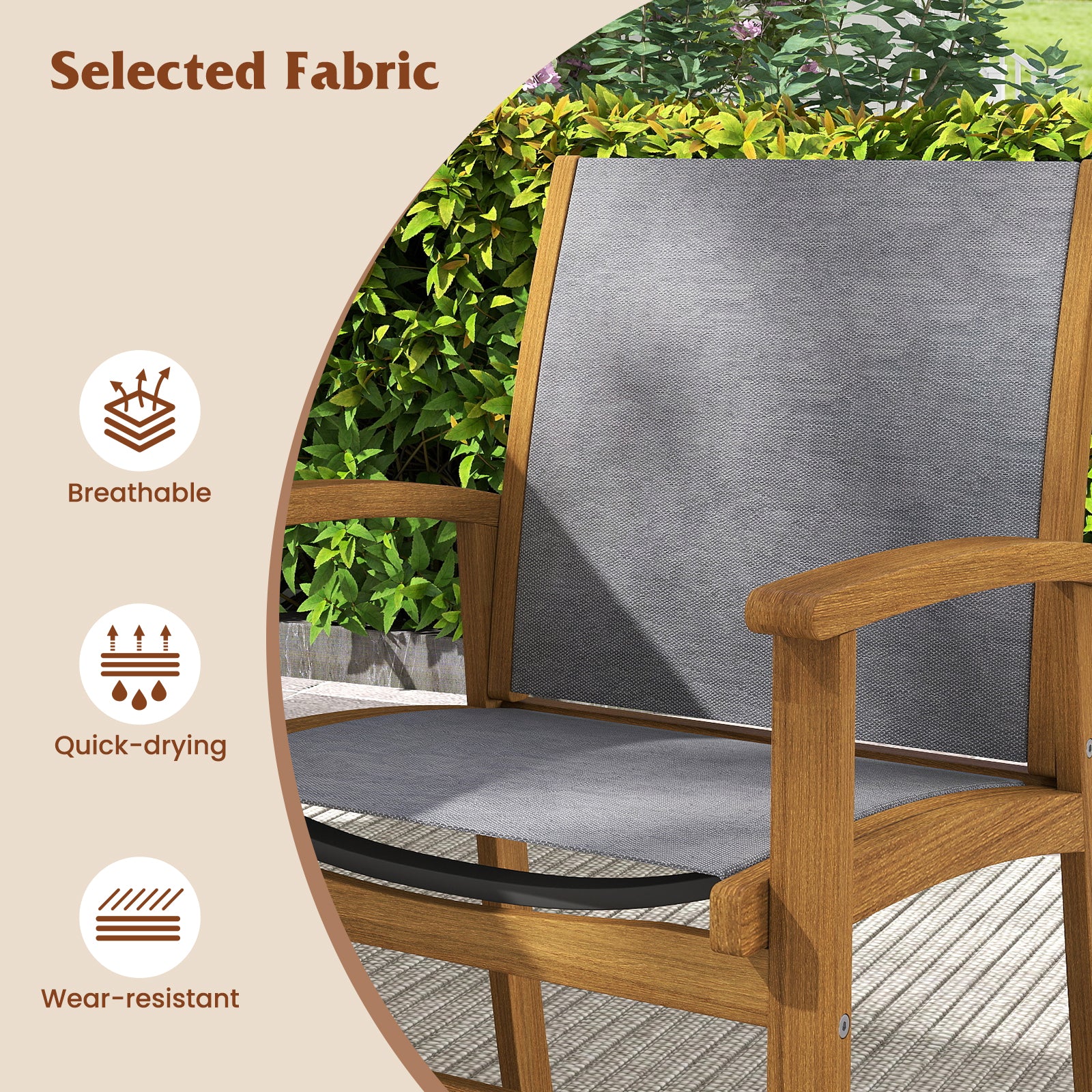 Acacia Wood Patio Dining Set, 9 Pieces, For 6-8, Gray Patio Dining Sets at Gallery Canada