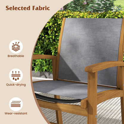 Acacia Wood Patio Dining Set, 9 Pieces, For 6-8, Gray Patio Dining Sets at Gallery Canada