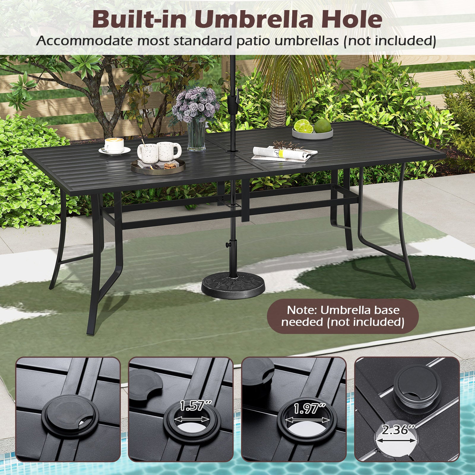 9 Piece Patio Dining Set, Rectangular Table, Stackable Chairs, Brown Patio Conversation Sets at Gallery Canada
