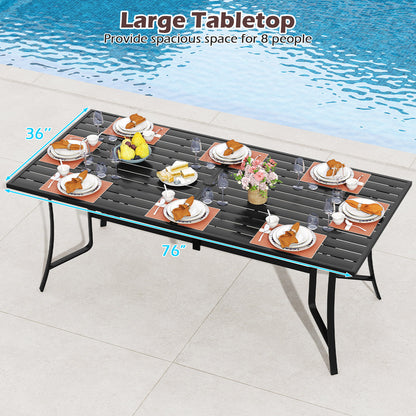 9 Piece Patio Dining Set, Rectangular Table, Stackable Chairs, Brown Patio Conversation Sets at Gallery Canada