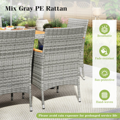 9 Piece Patio PE Wicker Dining Set, Navy Patio Dining Sets at Gallery Canada