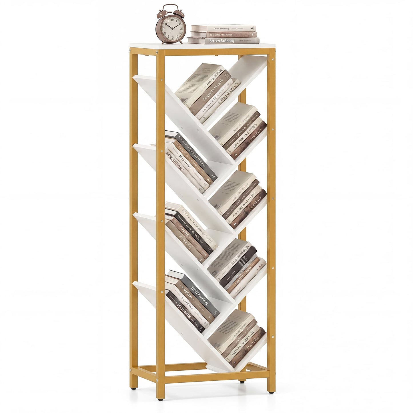 9-Tier Freestanding Bookcase, White Bookcases White at Gallery Canada