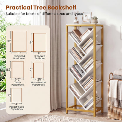 9-Tier Freestanding Bookcase, White Bookcases at Gallery Canada