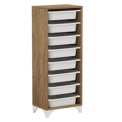 9-Tier Fruit and Vegetable Storage Rack Freestanding Wooden Pantry Organizer Cabinet Sideboards Cabinets & Buffets Oak and White at Gallery Canada