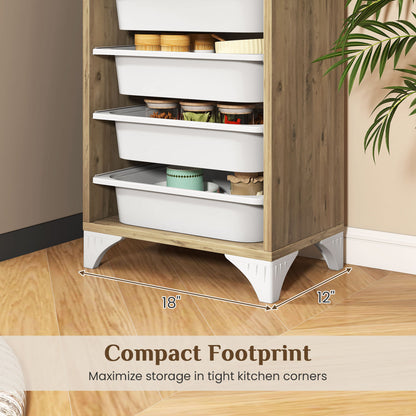 9-Tier Fruit and Vegetable Storage Rack Freestanding Wooden Pantry Organizer Cabinet Sideboards Cabinets & Buffets at Gallery Canada