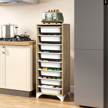 9-Tier Fruit and Vegetable Storage Rack Freestanding Wooden Pantry Organizer Cabinet Sideboards Cabinets & Buffets at Gallery Canada