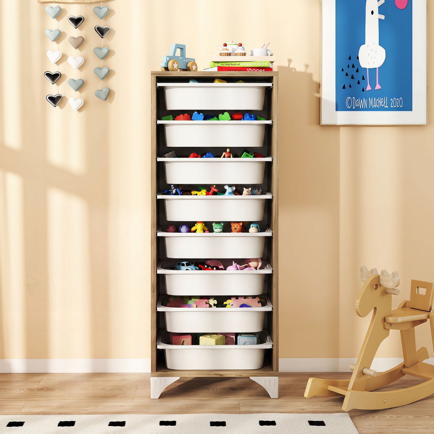 9-Tier Fruit and Vegetable Storage Rack Freestanding Wooden Pantry Organizer Cabinet Sideboards Cabinets & Buffets at Gallery Canada