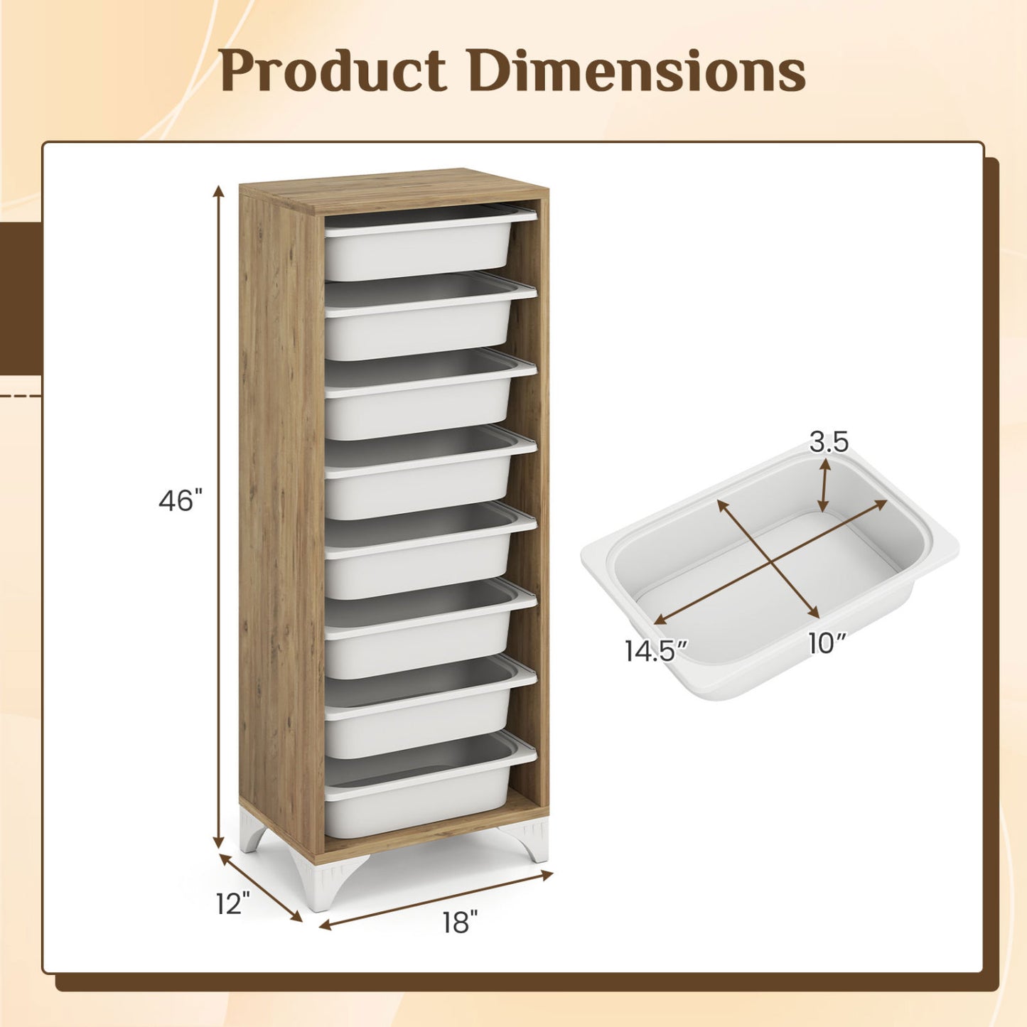 9-Tier Fruit and Vegetable Storage Rack Freestanding Wooden Pantry Organizer Cabinet Sideboards Cabinets & Buffets at Gallery Canada