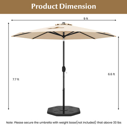 9 ft Outdoor Patio Table Umbrella, Push Button Tilt Crank, Beige Outdoor Umbrellas at Gallery Canada