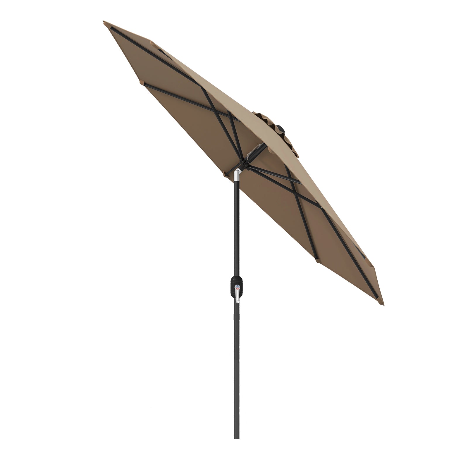 9 ft Outdoor Patio Table Umbrella, Push Button Tilt Crank Lift, Tan Outdoor Umbrellas Tan at Gallery Canada