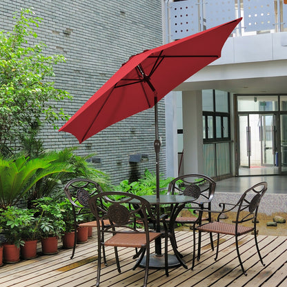 9FT Patio Umbrella, Steel Tilt Crank, Burgundy Outdoor Umbrellas at Gallery Canada