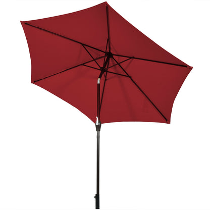 9FT Patio Umbrella, Steel Tilt Crank, Burgundy Outdoor Umbrellas at Gallery Canada