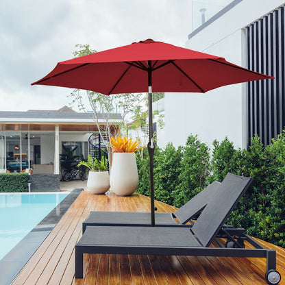 9FT Patio Umbrella, Steel Tilt Crank, Burgundy Outdoor Umbrellas at Gallery Canada