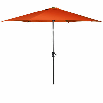 9ft Patio Market Table Umbrella, Push Button Tilt Crank, Orange Outdoor Umbrellas at Gallery Canada