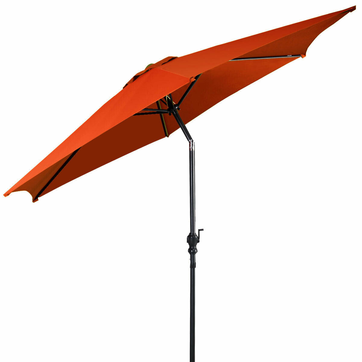 9ft Patio Market Table Umbrella, Push Button Tilt Crank, Orange Outdoor Umbrellas at Gallery Canada