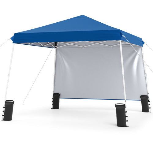 9 Ft x 9 Ft Pop Up Canopy Tent with Ground Stakes, Blue