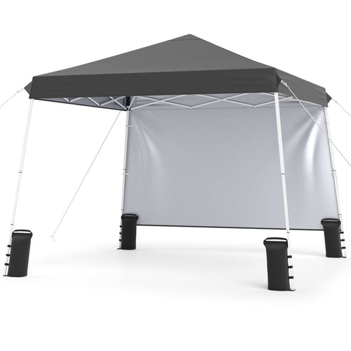9 X 9 Ft Pop Up Canopy Tent With Ground Stakes & Ropes, Gray
