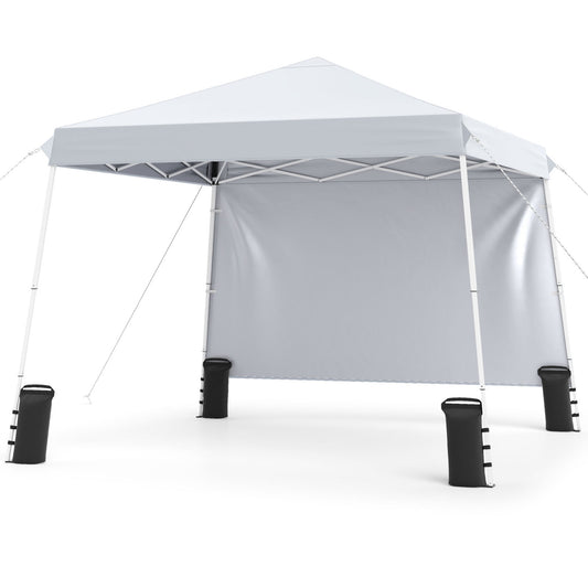 9 Ft x 9 Ft Pop Up Canopy Tent with Carry Bag, White Canopies White at Gallery Canada