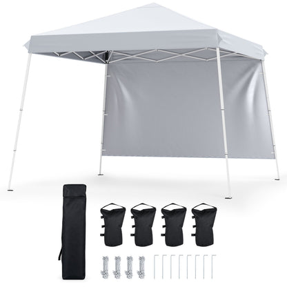 9 Ft x 9 Ft Pop Up Canopy Tent with Carry Bag, White