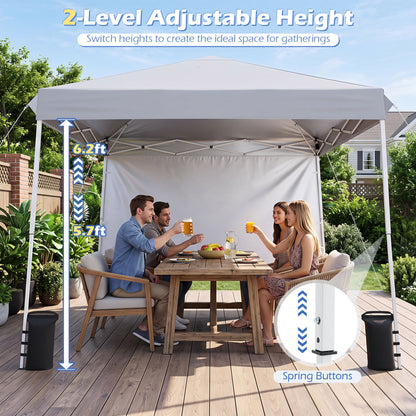 9 Ft x 9 Ft Pop Up Canopy Tent with Carry Bag, White