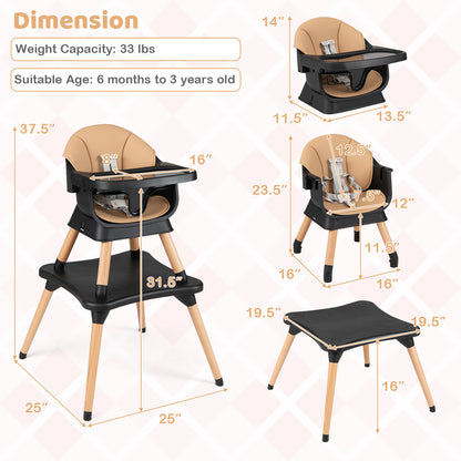 9-In-1 Convertible High Chair, Solid Wood Legs, Black High Chairs at Gallery Canada