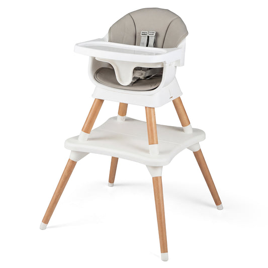 9-In-1 Convertible High Chair, Solid Wood Legs, White