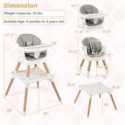 9-In-1 Convertible High Chair, Solid Wood Legs, White High Chairs at Gallery Canada