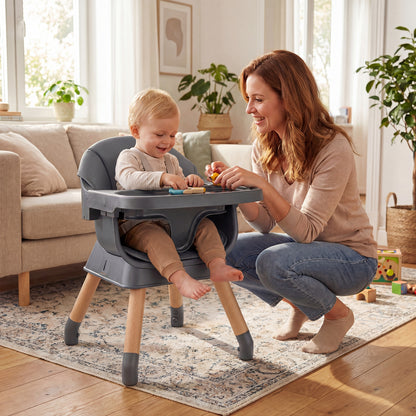 9-In-1 Convertible High Chair, Solid Wood Legs, Gray High Chairs at Gallery Canada