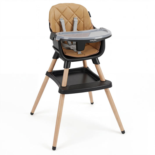 9-In-1 Convertible High Chair, With Seat Cushion, Black Brown High Chairs Black & Brown at Gallery Canada